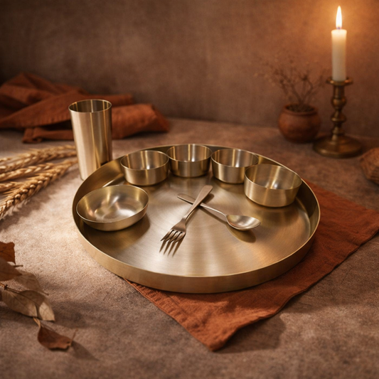Bronze Dinner Set - Patiala | 9 Items