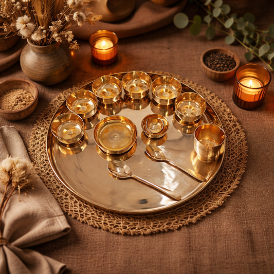 Bronze Dinner Set - Rajwadi | 13 Items