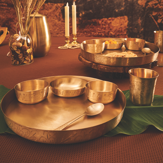 Bronze Dinner Set - Royal Carving | 6 Items