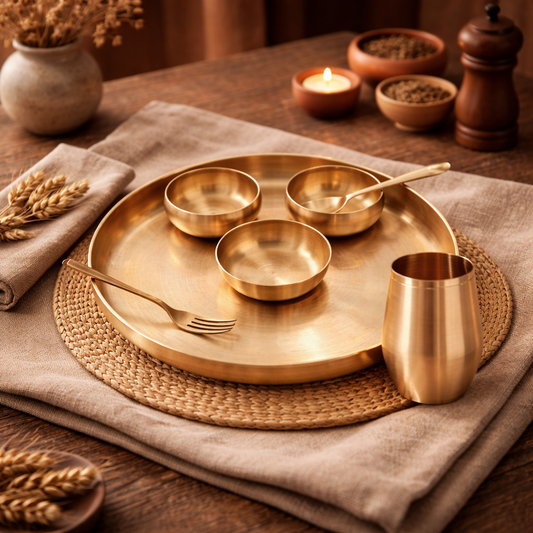 Bronze Dinner Set - Curve Thali