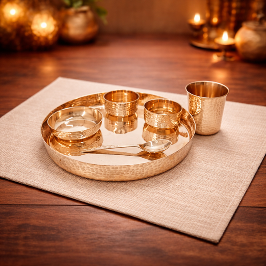Bronze Dinner Set - Hammered | 6 Items