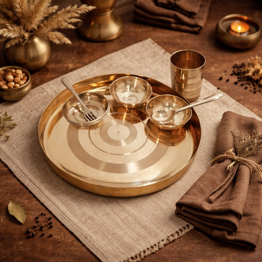 Bronze Dinner Set - Haveli | 7 Items