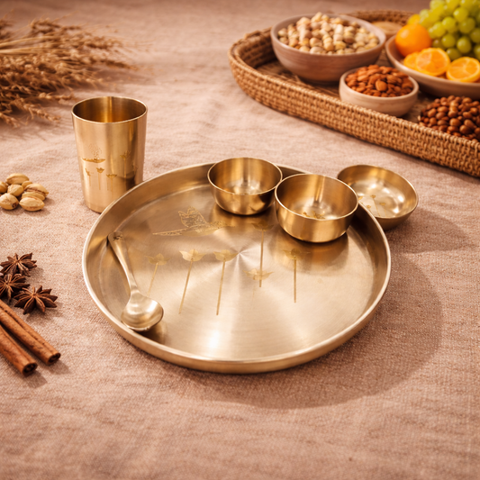 Bronze Dinner Set - Laser Designed | 6 Items