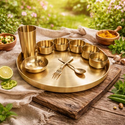 Bronze Dinner Set - Patiala | 9 Items