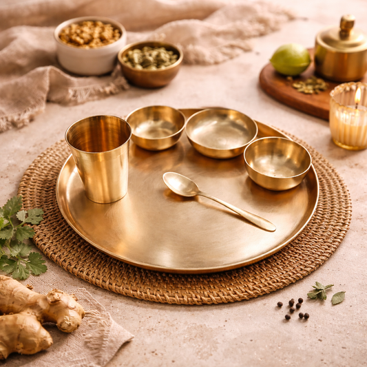 Bronze Dinner Set - Plate | 6 Items