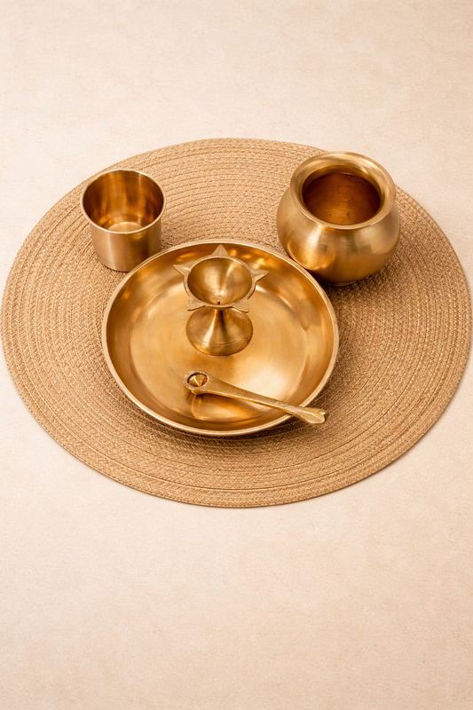 Bronze Pooja Set - Tarbhana with Kalash